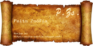 Peits Zsófia névjegykártya